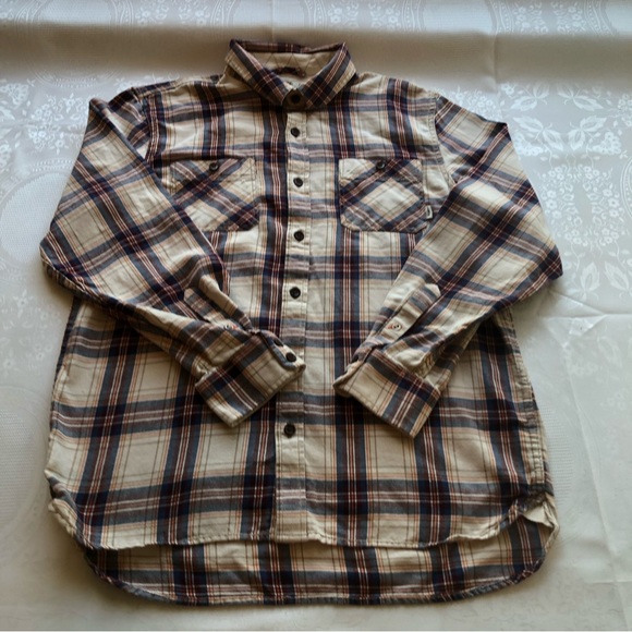 Vans Off The Wall Men’s Size L Tan/Brown Plaid Shirt Long Sleeves Button Down … - Picture 15 of 16